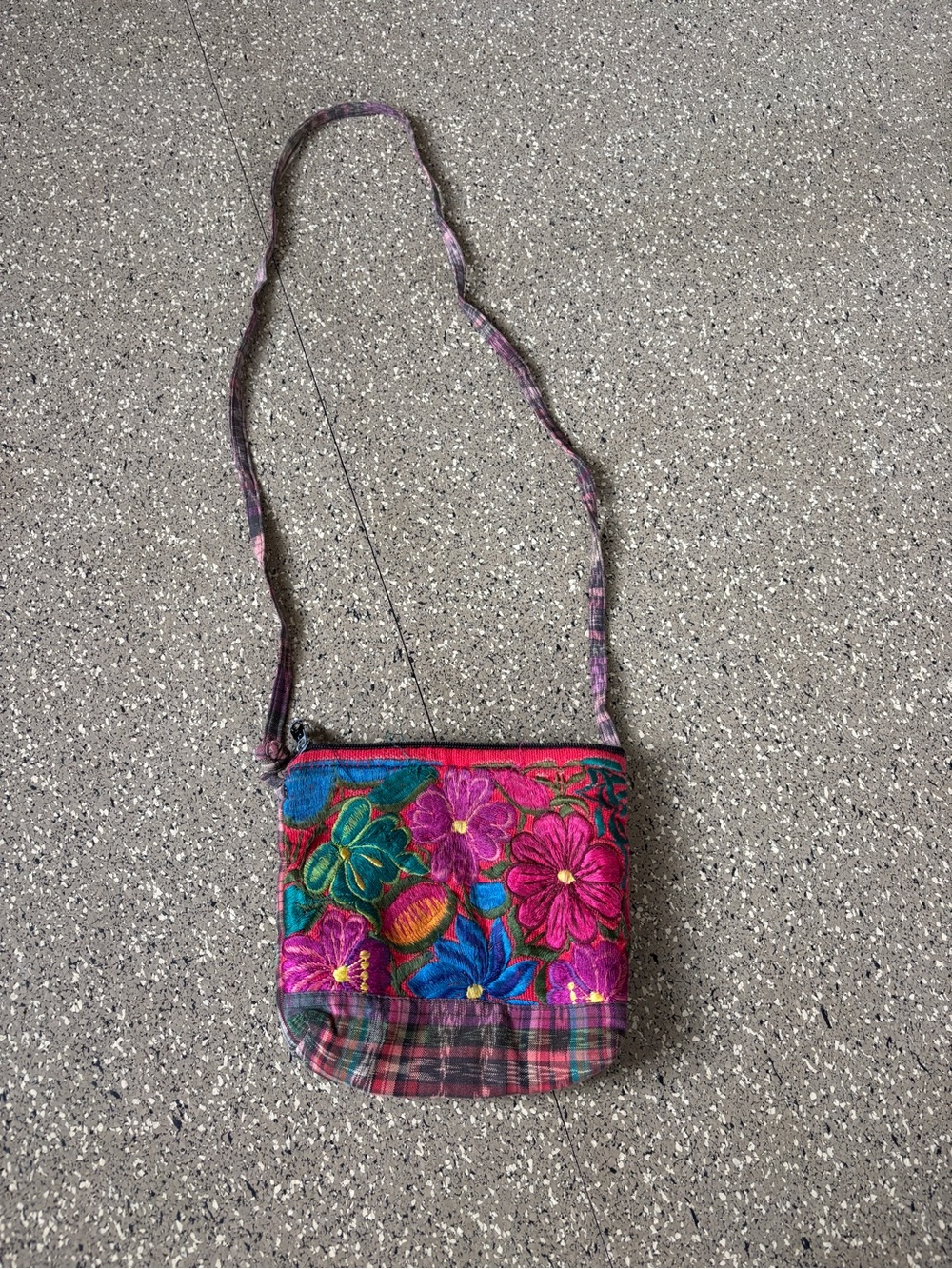 Embroidered Floral Crossbody Bag